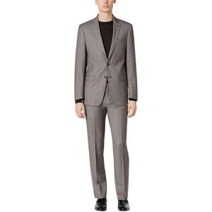 Calvin Klein Gray Birdseye Slim Two Button Formal 2 Piece Suit 38R NWT $650